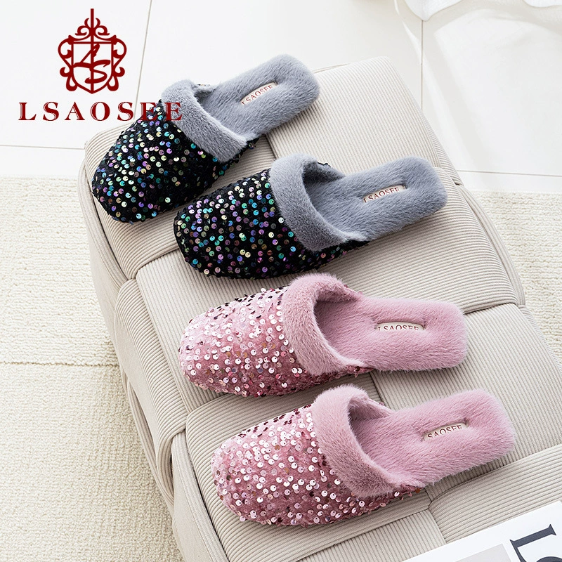 Ляна осень и зима 2024 домашние дамы теплые хлопковые тапочки