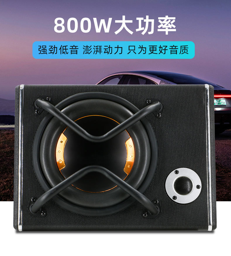 Car Subwoofer 10-Inch 12V Super Bass Subwoofer 120W Car-Mounted Active High-Power Subwoofer Modified Subwoofer