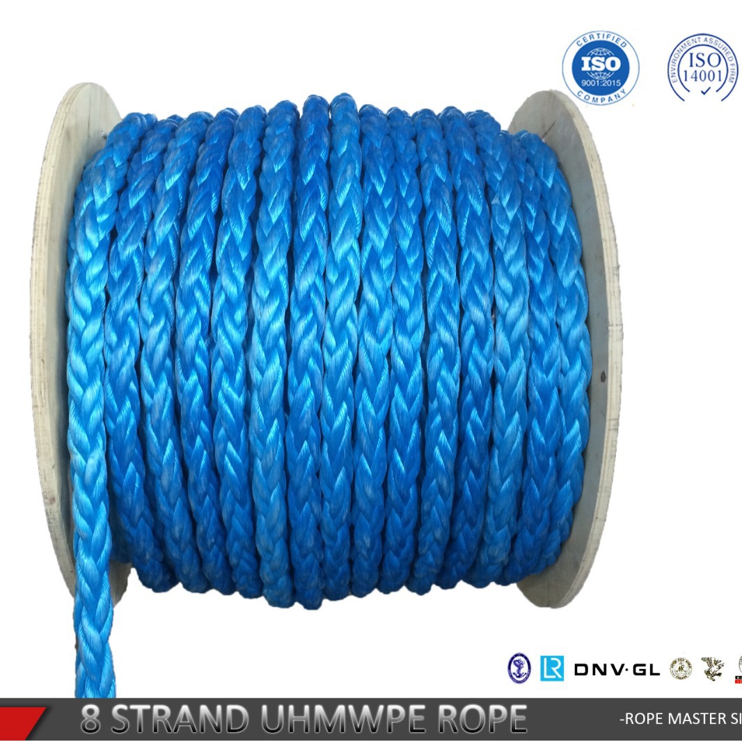 高分子8股绳UHMWPE绳系泊绳大力马绳超高分子量聚乙烯船用系泊缆