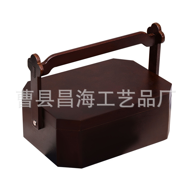 創意復古提青提箱実木中秋月餅春節菓子端午節ちまき手提げ食品礼箱|undefined