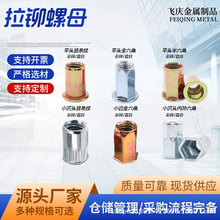 拉铆螺母滚花铆螺母高强度平头竖条纹拉帽不锈钢圆柱镀锌机加工