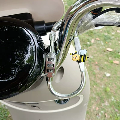 Helmet lock, Password Lock Motorcycle Scooter - large-silver-little-bee