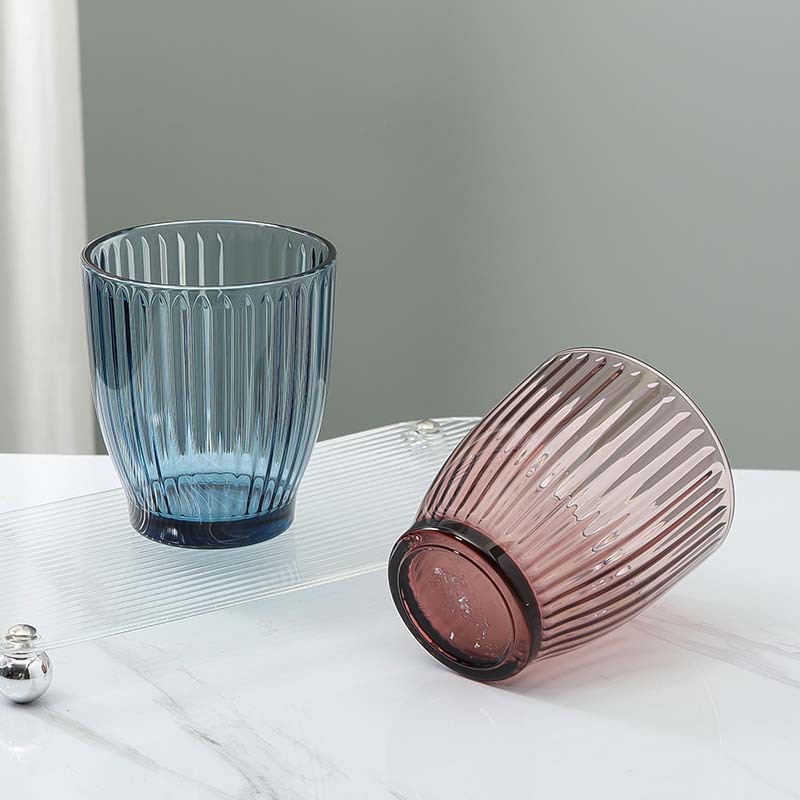 Tazas de vidrio temperado restaurantes de alta calidad tazas de agua de burbujas coloridas tazas de enjuague bucal de diamante tazas de agua gruesas a alta temperatura