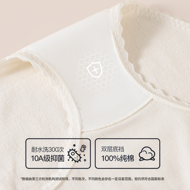 Versión grande de cintura media y alta Clase A de algodón puro 10A entrepierna antibacteriana entrepierna larga cómoda y transpirable hilo de color de encaje ropa interior de mujer