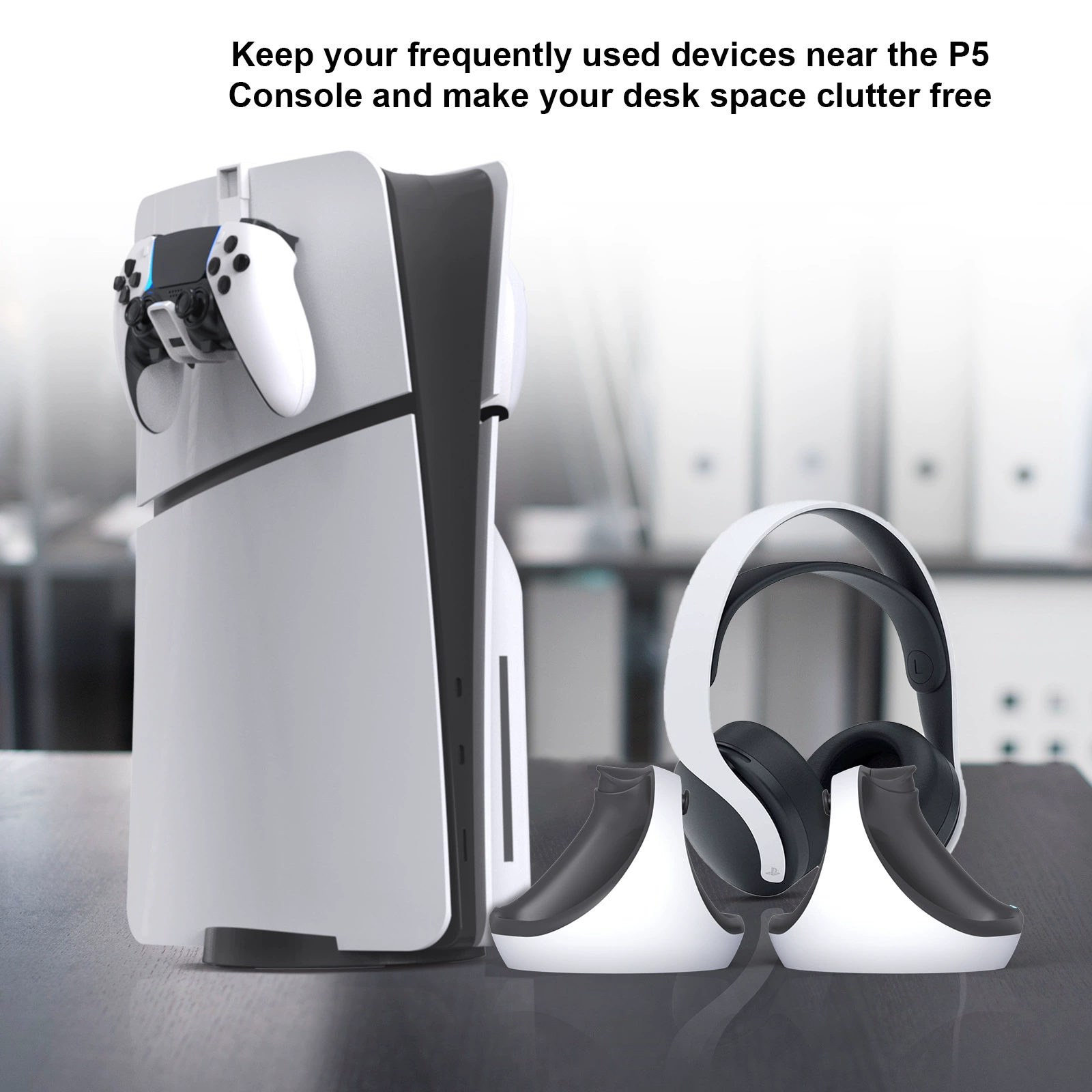 Боковой подвесной стеллаж для PS5 SLIM и держатель для переноски, стеллаж для хранения гарнитуры JYS-P5180
