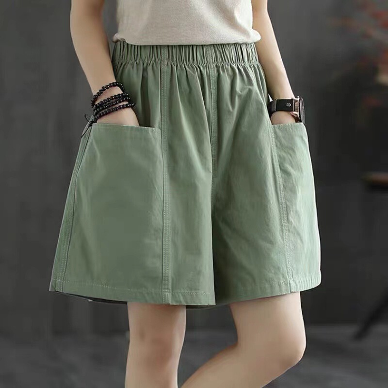 Wide-Leg Shorts for Women 2025 Summer Large Size Casual Loose Student Straight Workwear Five-Point Pants for Women Slim and Versatile Trendy
