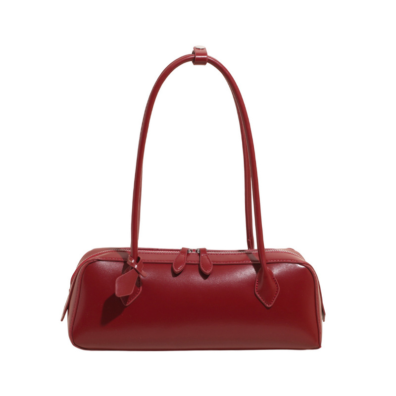French Niche Underarm Bag, Individual Long Baguette Bag, Solid Color Versatile Trendy Shoulder Bag For Women - Thumbnail 6