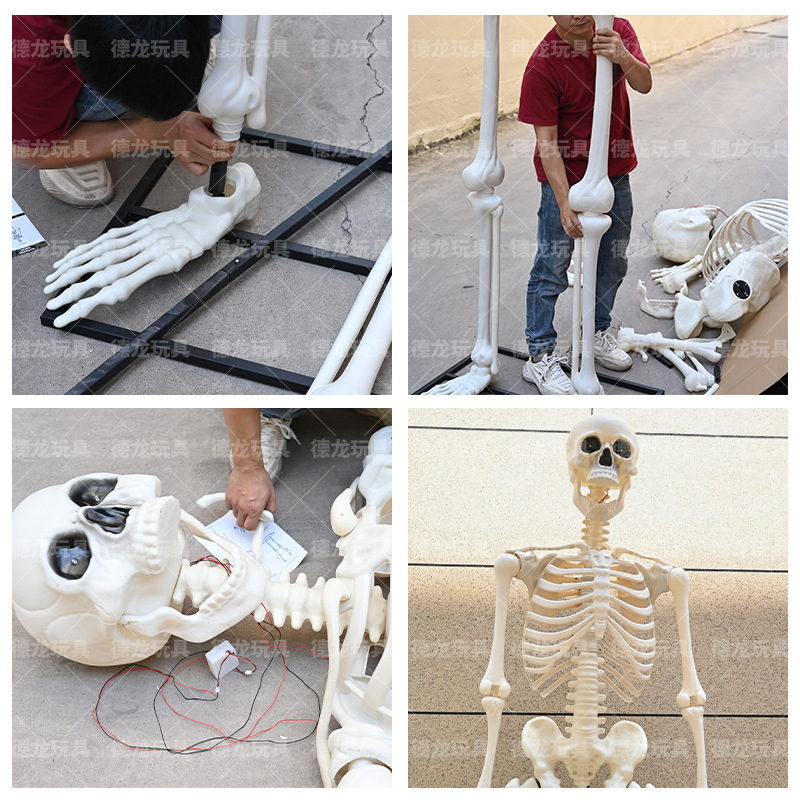 Amazon Halloween al aire libre esqueleto 10 pies 3 metros fantasma estación eléctrica inducción luminosa sonora esqueleto