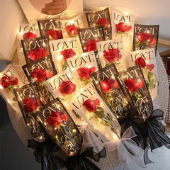 Valentine's Day diy single bouquet packaging bag transparent waterproof opp flower bag love rose flower packaging bag