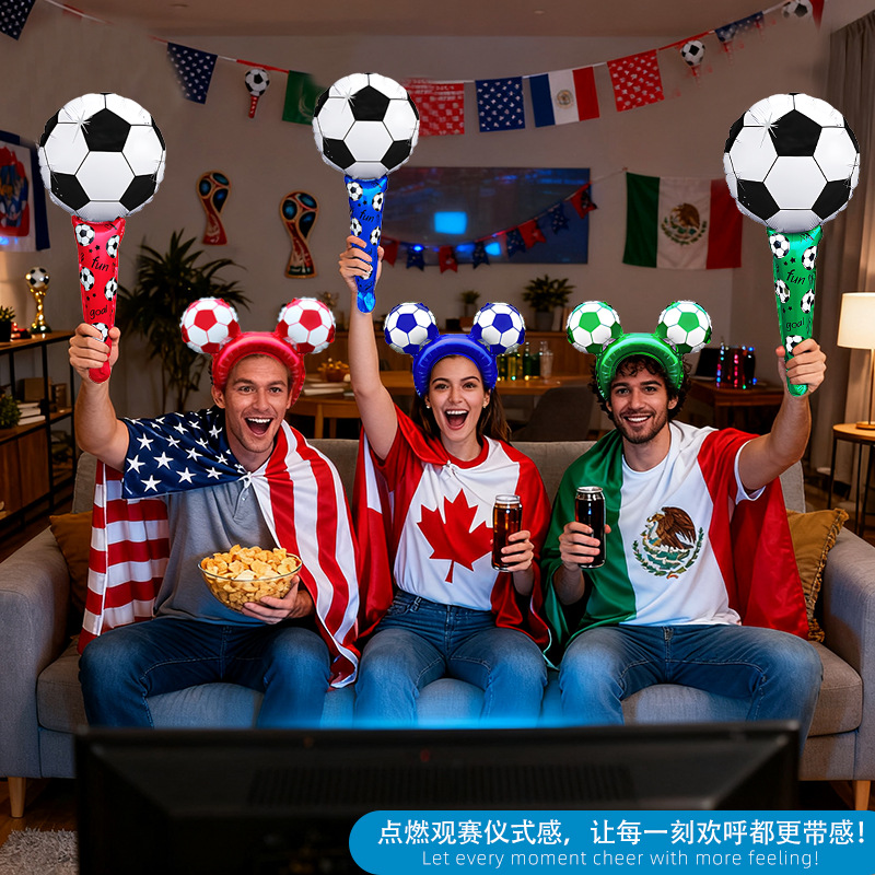 Transfronterizos 2026 Copa del Mundo Serie de globos Estados Unidos, Canadá, México Juego de fútbol Globo de aplausos Globo de trofeo Globo