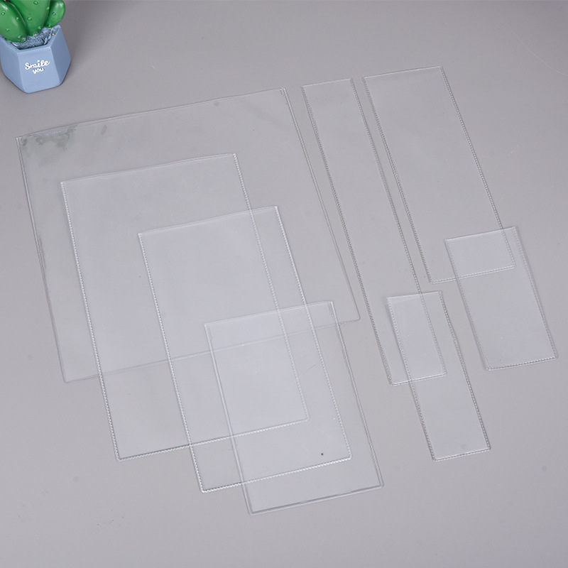 Fábrica en stock al por mayor PVC de bolsillo abierto joyería hardware papelería juguete bolsa de embalaje pvc transparente bolsa de embalaje abierto