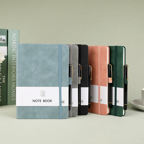 A7 Colorful Elastic Strap English Pocket Notebook Student Memo Planner Leather Portable Pocket Handwritten Diary