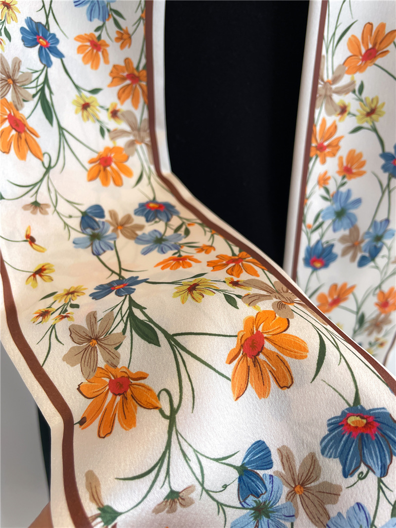 Sciarpa alla moda, cintura, sciarpa, nastro, decorazione per borsa legata, piccola fascia per capelli lunga, sciarpa di seta, donna bifacciale_voghion.com