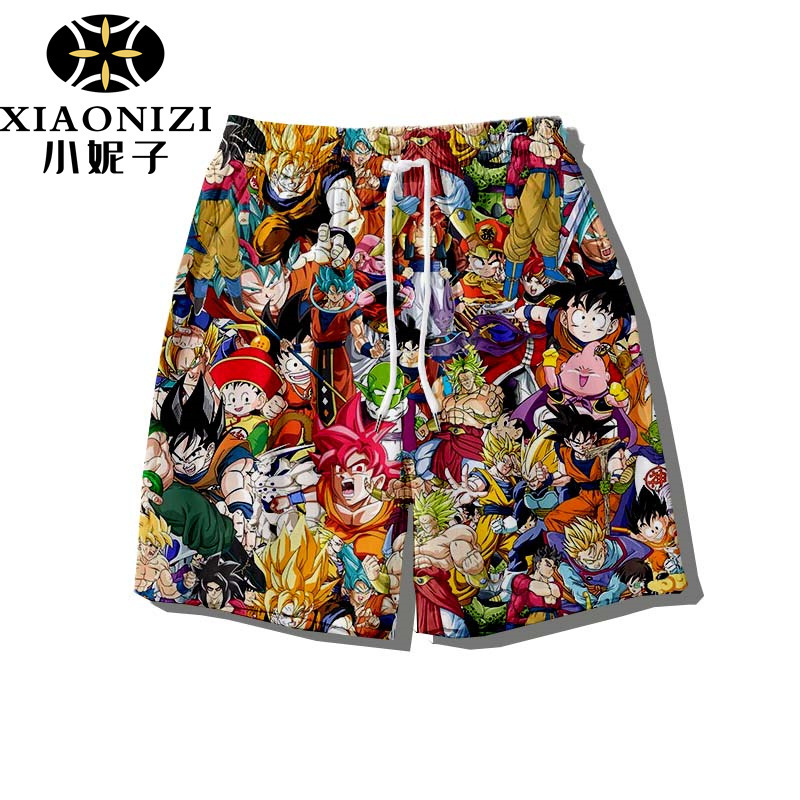 Anime Cartoon Naruto Irregular Shorts Summer Men's Thin Shorts Loose Casual Youth Beach Pants