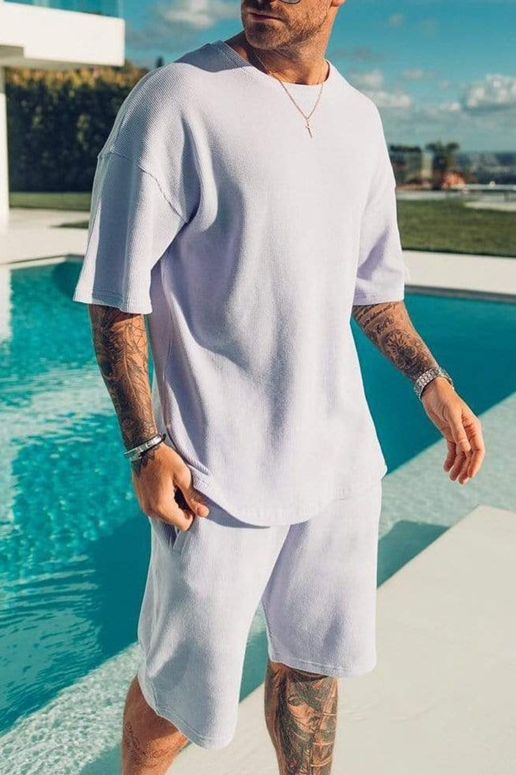 Comercio exterior transfronterizo verano nuevos hombres de manga corta impresa en 3D + traje de pantalones cortos verano deportes y ocio traje de dos piezas