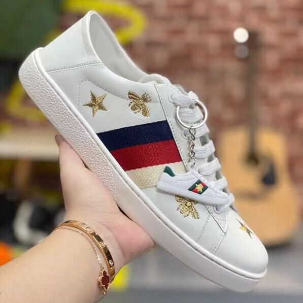 2025g's New Little Bee Men's and Women's Round-Toe Lace-Up Ace Series Woven Low-Top Casual Sports Sneakers