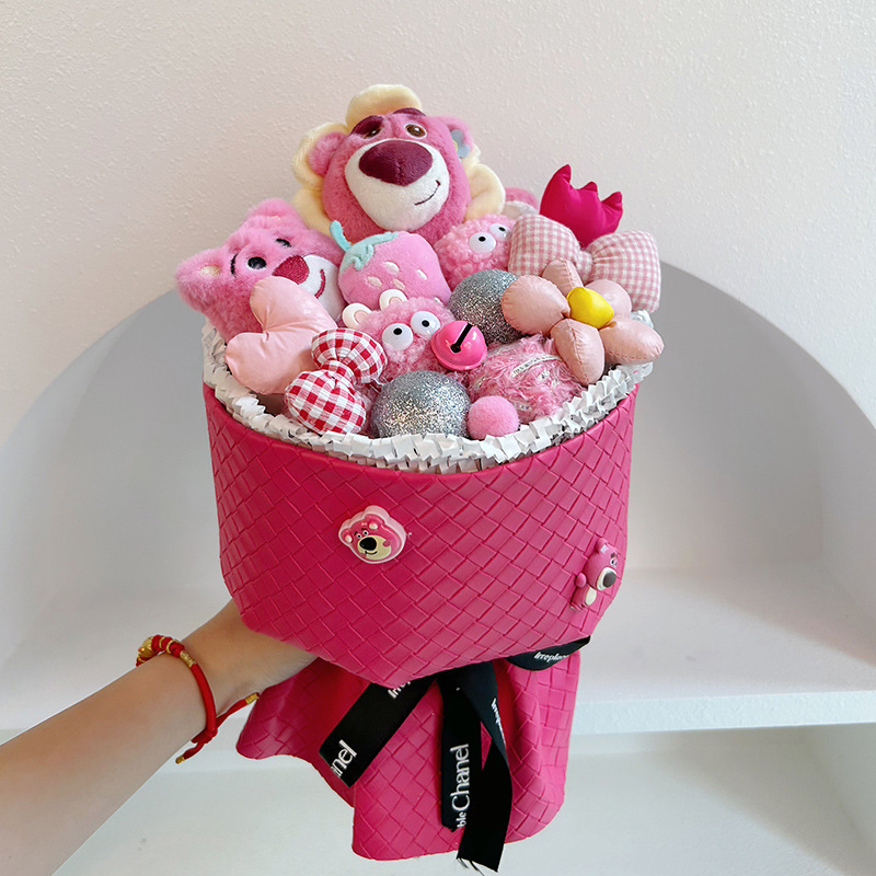 (procesamiento de liquidación) productos terminados 1 de junio día de los niños muñeca ramo de flores regalo para jardín de infantes muñeca ramo de flores para niños