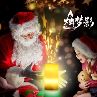 New paraffin electronic candle lamp plug-in battery dual-purpose LED projection lamp Christmas snowflake starry night light
