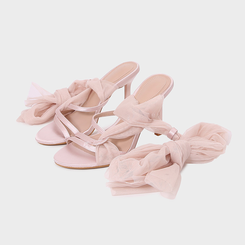 Zazblbqnra Women's Shoes Fairy Style Strap Net Red Open Toe High Heel Sandals Women's Summer High Heels French Sandals Women