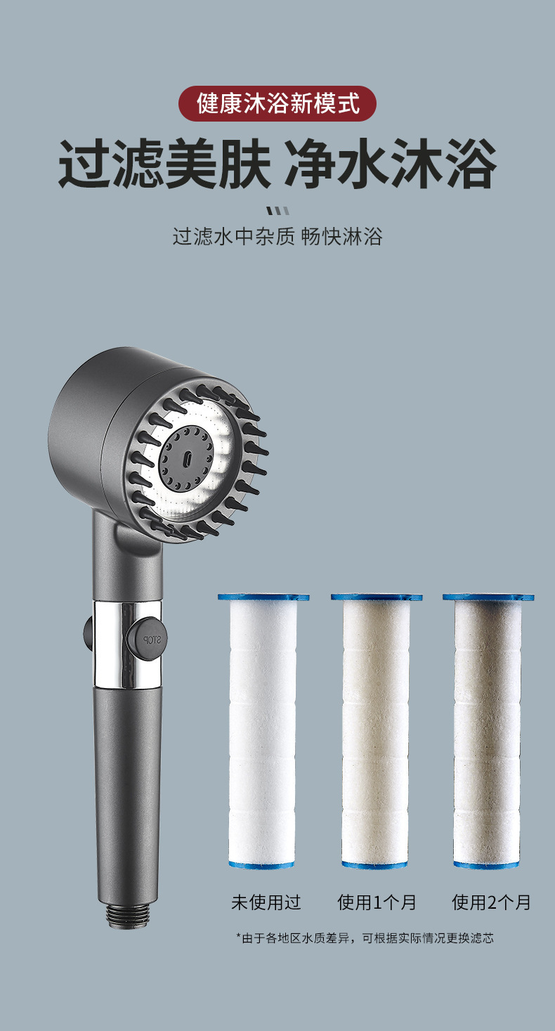 The pressurized super powerful showerhead is a must-have for household use all year round. With adjustable pressure, it can be used in various environments and is a great helper for families undefined