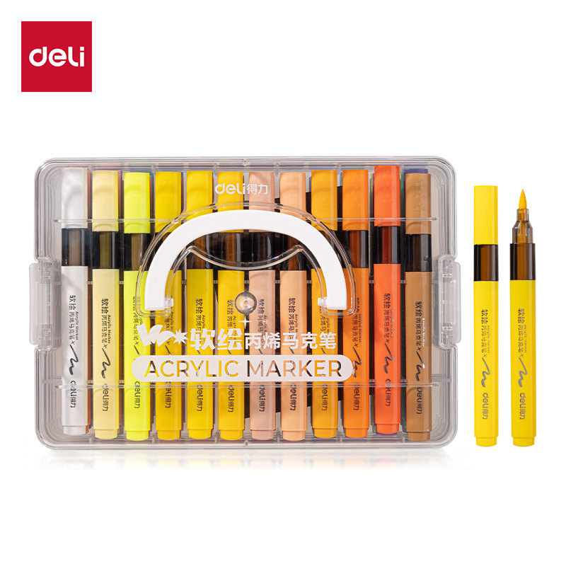 DeLi HM127-24/36/48 caja laminada barra de triángulo suave acrílico marcador pen opaco pen de color suave