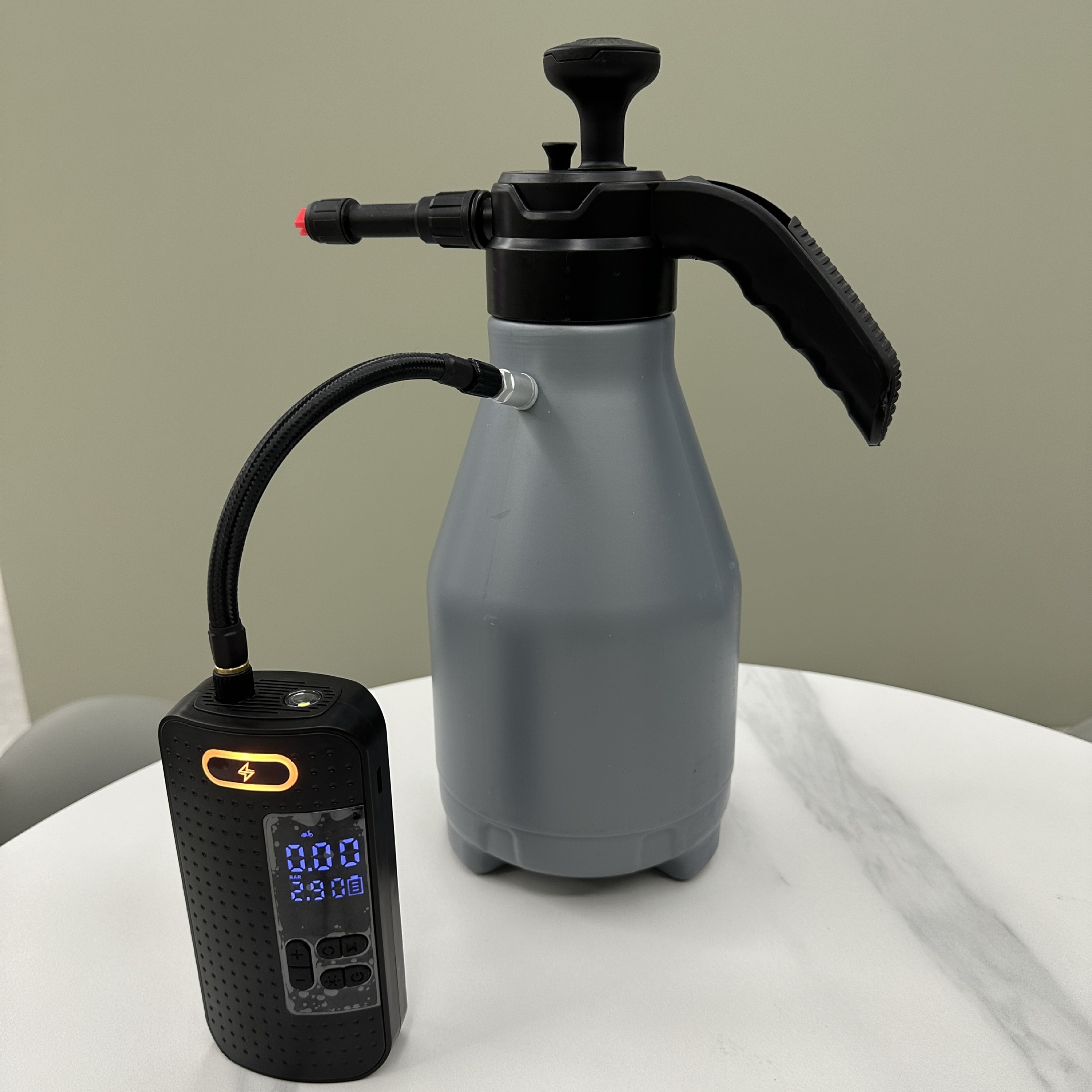 电动气嘴加压喷水壶高压持续喷雾瓶洗车大容量家用便携