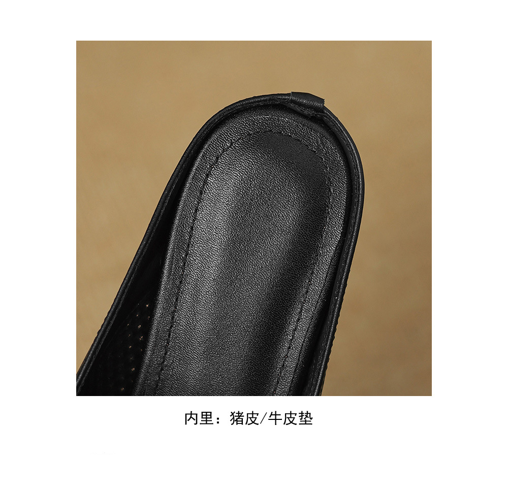 Sandal nữ quai ngang mũi kín gót thấp đế xốp nhẹ mùa xuân hè — đen chi tiết 21