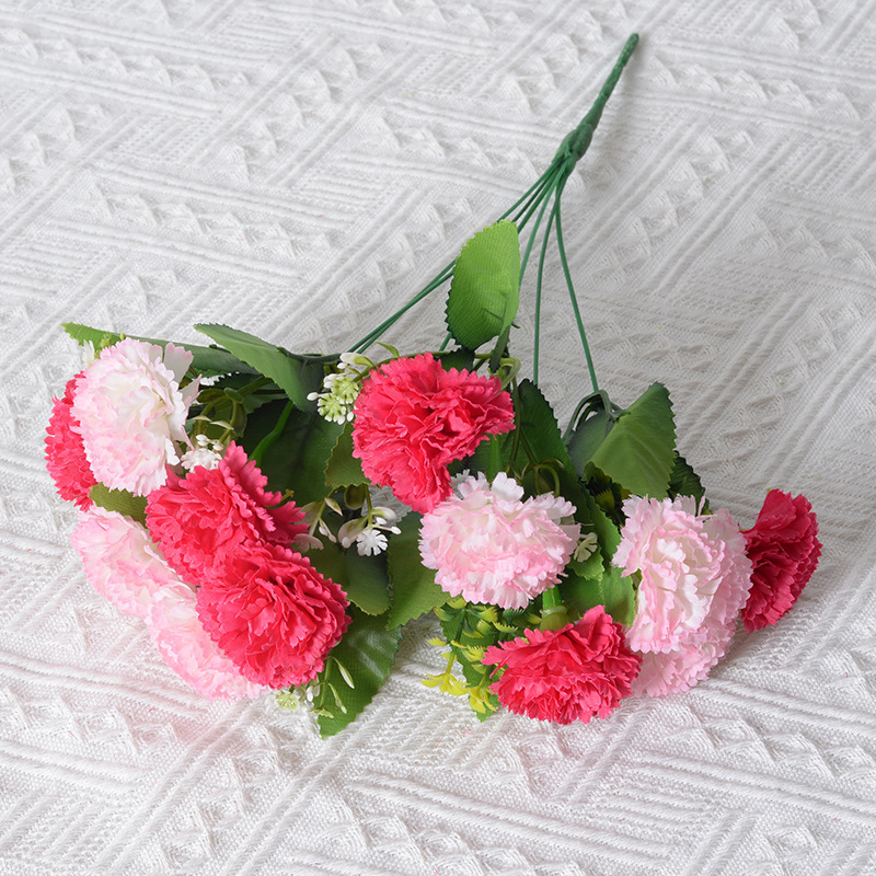 Flores nórdicas flores falsas claveles flores caseras decoración de bodas flores artificiales