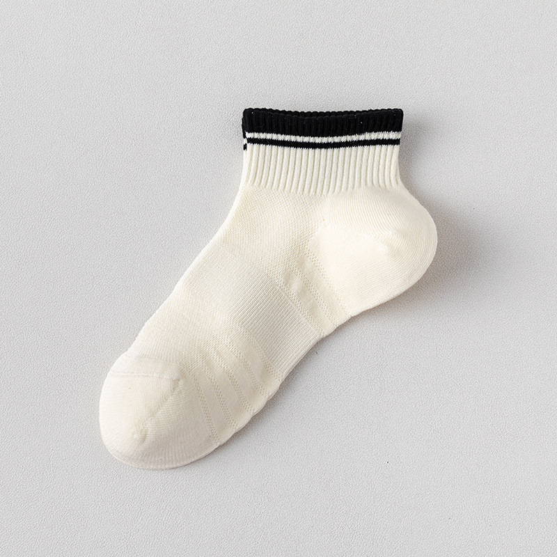 Calcetines de algodón de color sólido, calcetines de malla transpirables de verano, 100 calcetines de algodón anti-balling sin costura de hueso, calcetines de embalaje independientes