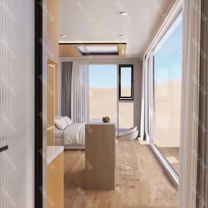 Rongjie Cápsula espacial de venta caliente transfronteriza Sala móvil Casa de familia al aire libre Área escénica Hotel inteligente móvil Fabricante de cabina de Apple