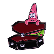 派大星棺材珐琅别针胸针海绵宝宝灵感徽章