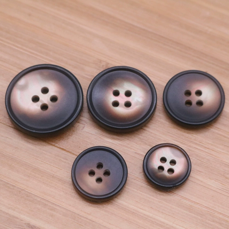 Four-eye button thin edge resin button coat windbreaker button wholesale high-end suit button resin button hand-stitched button