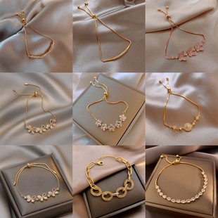 Korean wild pearl bracelet female ins, vitamin high -level sensor titanium steel bracelet couple bracelet handicraft wholesale