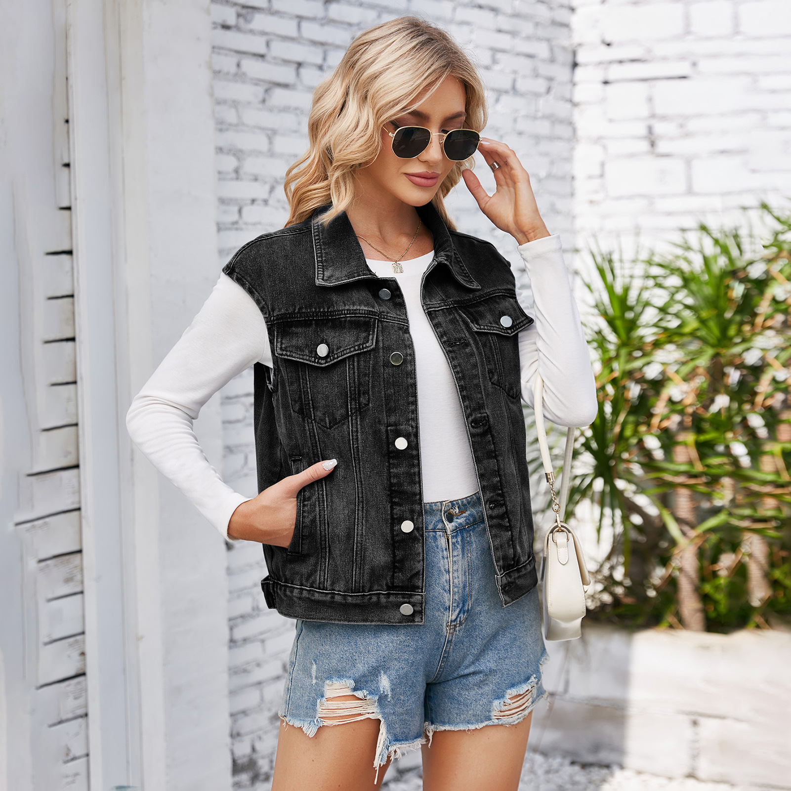 Women's Streetwear Solid Color Single Breasted Vest display picture 5