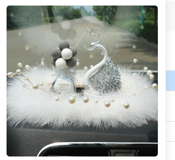 adornos de automóviles blancos grandes plumas almohadilla antideslizante amor almohadilla de cuentas diosa adornos de automóviles regalos de vello corto