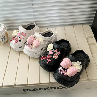 Children's EVA Hole Shoes 2025 Summer New Girls' Cute Baotou Shoe Slippers Soft-soled Beach Shoes
