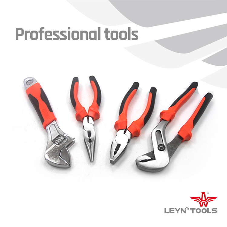利鹰品牌五金厂家批发6-8寸尖嘴钳橙黑团鱼柄美式尖嘴钳（套装）