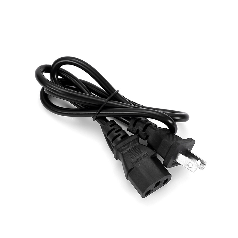 Cable de alimentación de cola de clavija de dos clavijas estándar estadounidense Taiwán Japón enchufe de alambre dos plano con agujeros pin línea de cola