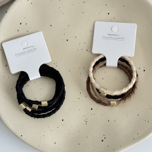 4条装美拉德风耐用高弹力橡皮筋扎头绳女生高级感发绳高马尾发圈