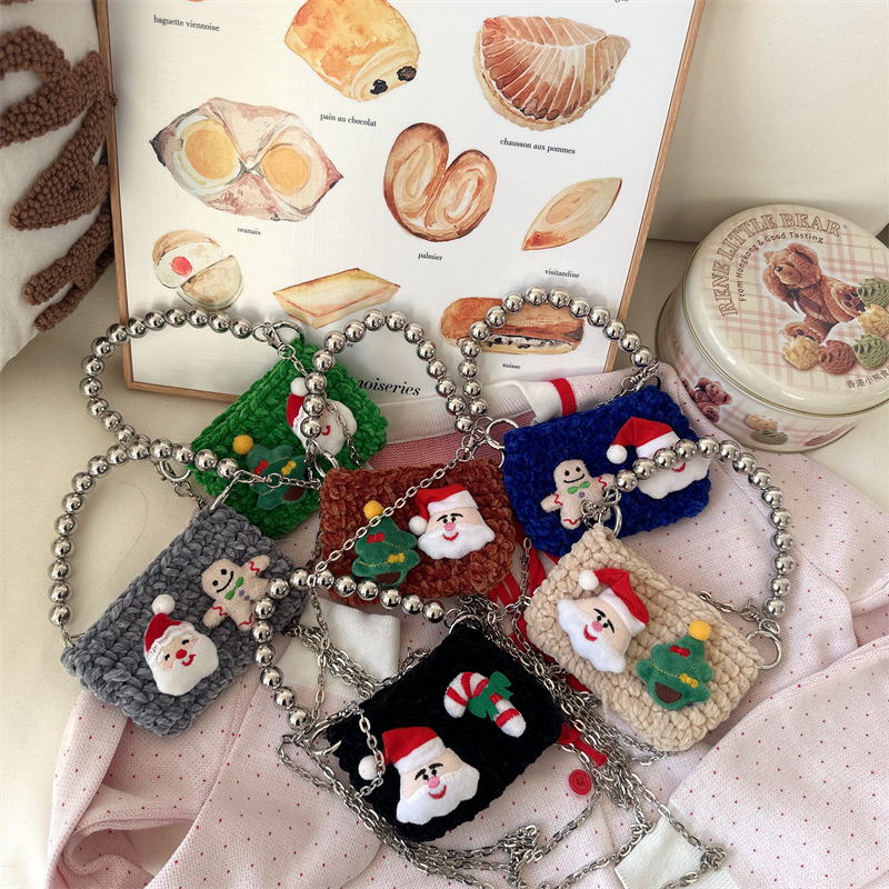 Bolsas de niños de comercio exterior cartoon lindas bolsas de mano con cuentas para niños y niñas otoño y invierno nuevas bolsas de acessorios para niñas de punto