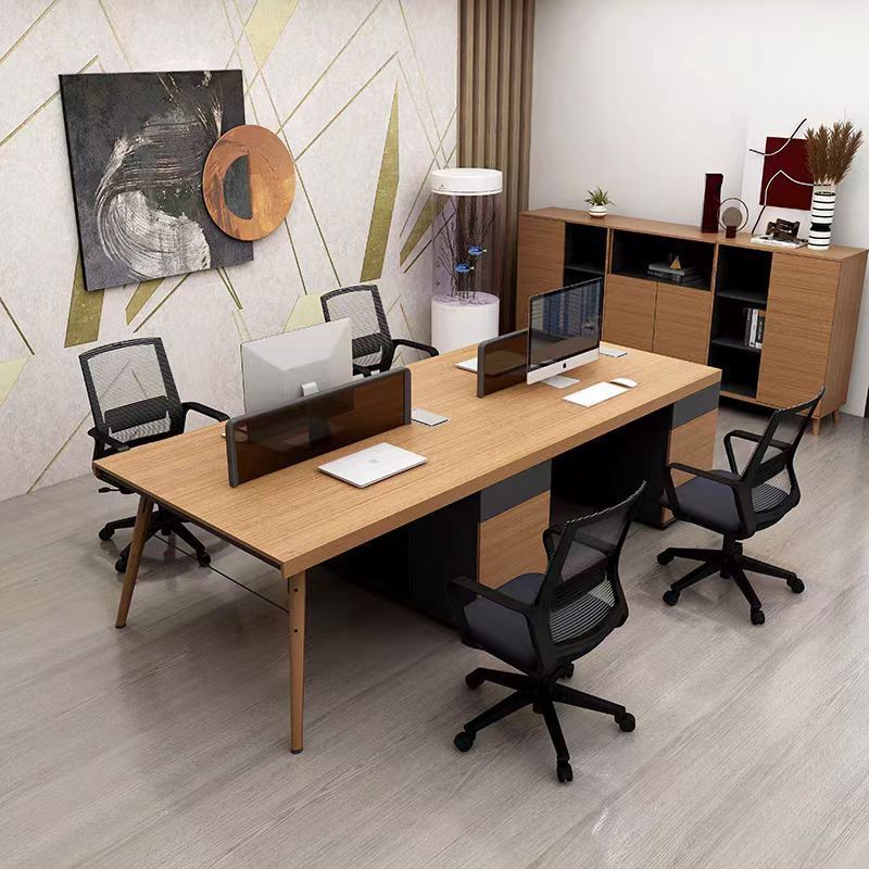 スタッフデスク 4人用 シンプルモダン スタッフ家具 ダブル 2/4人用 オフィスデスクとチェア コンピューターワークステーション|undefined