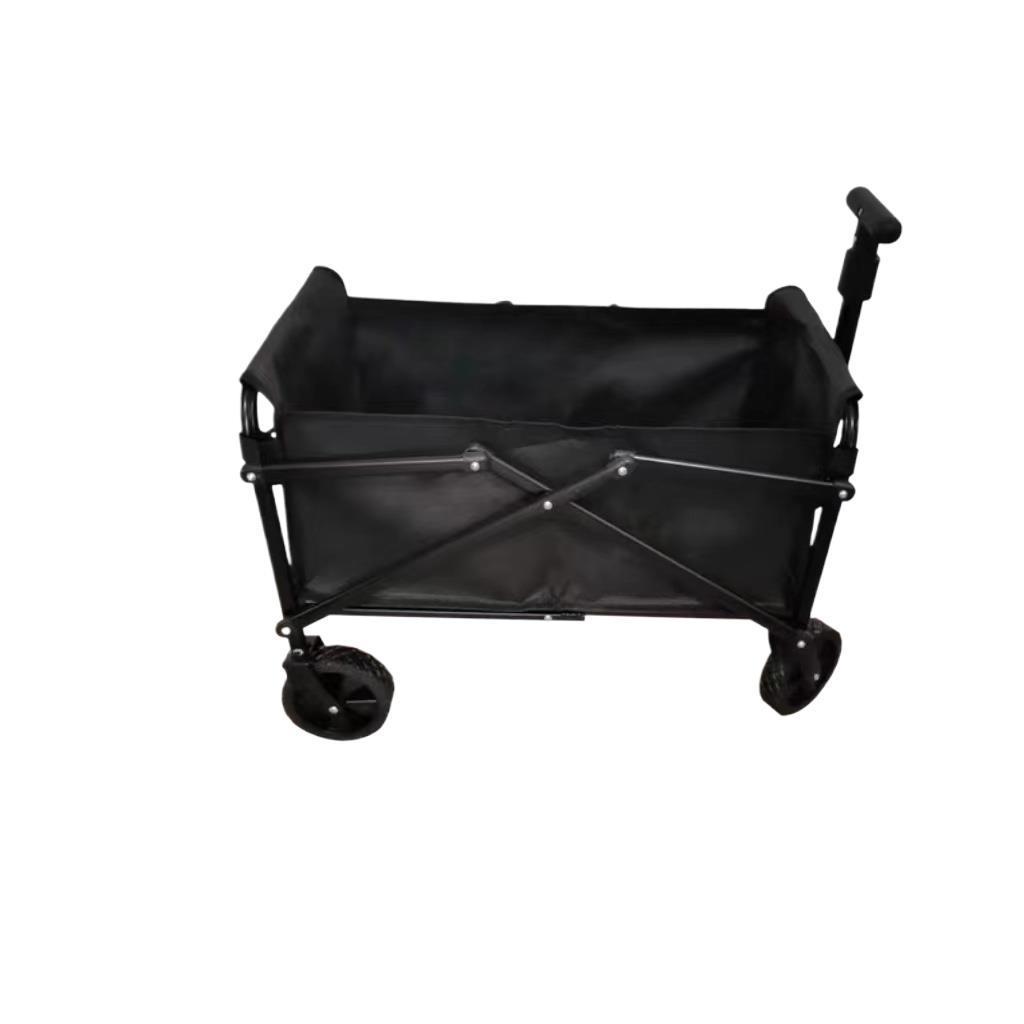 Carrito Plegable de Campamento de Metal con Mango Telescópico para Camping y Exteriores
