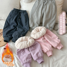 一条过冬棉裤女童裤子加绒夹棉运动卫裤冬装2025新款儿童保暖长裤