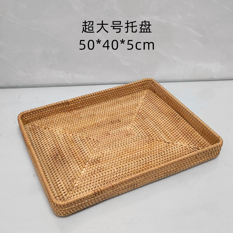 Mesa de té de caña casera creativa de frutas pan cesta de frutas portátil bandeja de hotel toalla cesta de almacenamiento