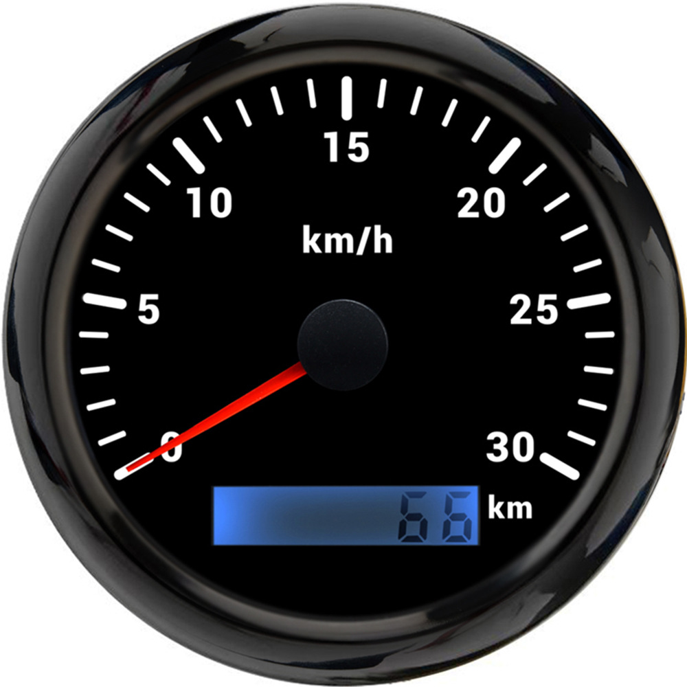 Car Pulse Speedometer 85mm Odometer Code Meter Km/H with Multi-Color Light 12V24V Without Gps Module