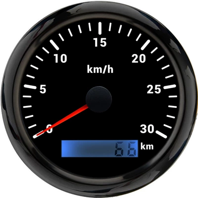 automobile instrument, Speedometer 85mm Odometer Code - black-frame-black-bottom-30kmh