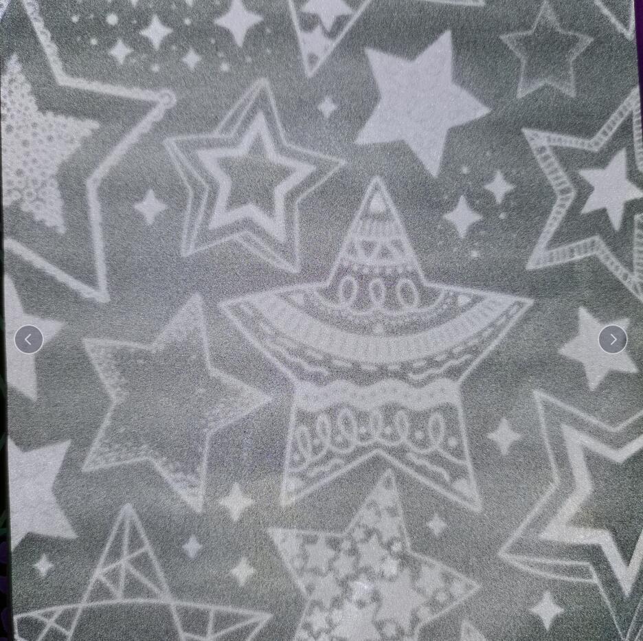 工厂外套羽绒服面料数码印花银色反光布柔软五角星反光银色面料