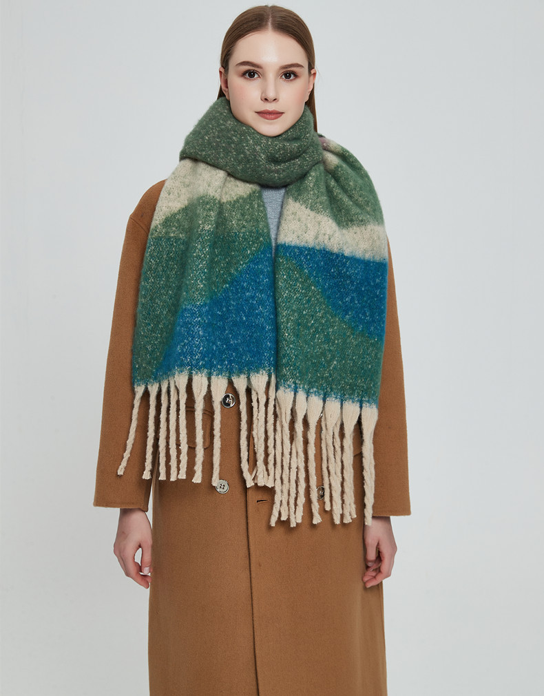 700g Weight Scarf Classification Daily Occasion Polyester Material Women's Elegant Basic Streetwear Color Block Polyester Scarf
