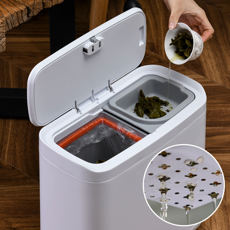 家庭用乾湿分離茶滓桶卸売りプラスチック廃水収納茶桶大容量ゴミ箱|undefined