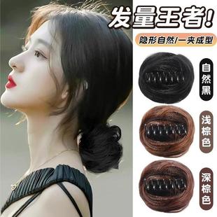 Wig Small Grab Clip Women's Spring and Summer Fluffy New High Ball Hair Clip Wig Hair Bag Half Tie Hair Back Head Hair Circle